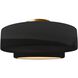 Radiance LED 14.5 inch Gloss Black and Matte White and Brushed Brass Semi Flush Ceiling Light