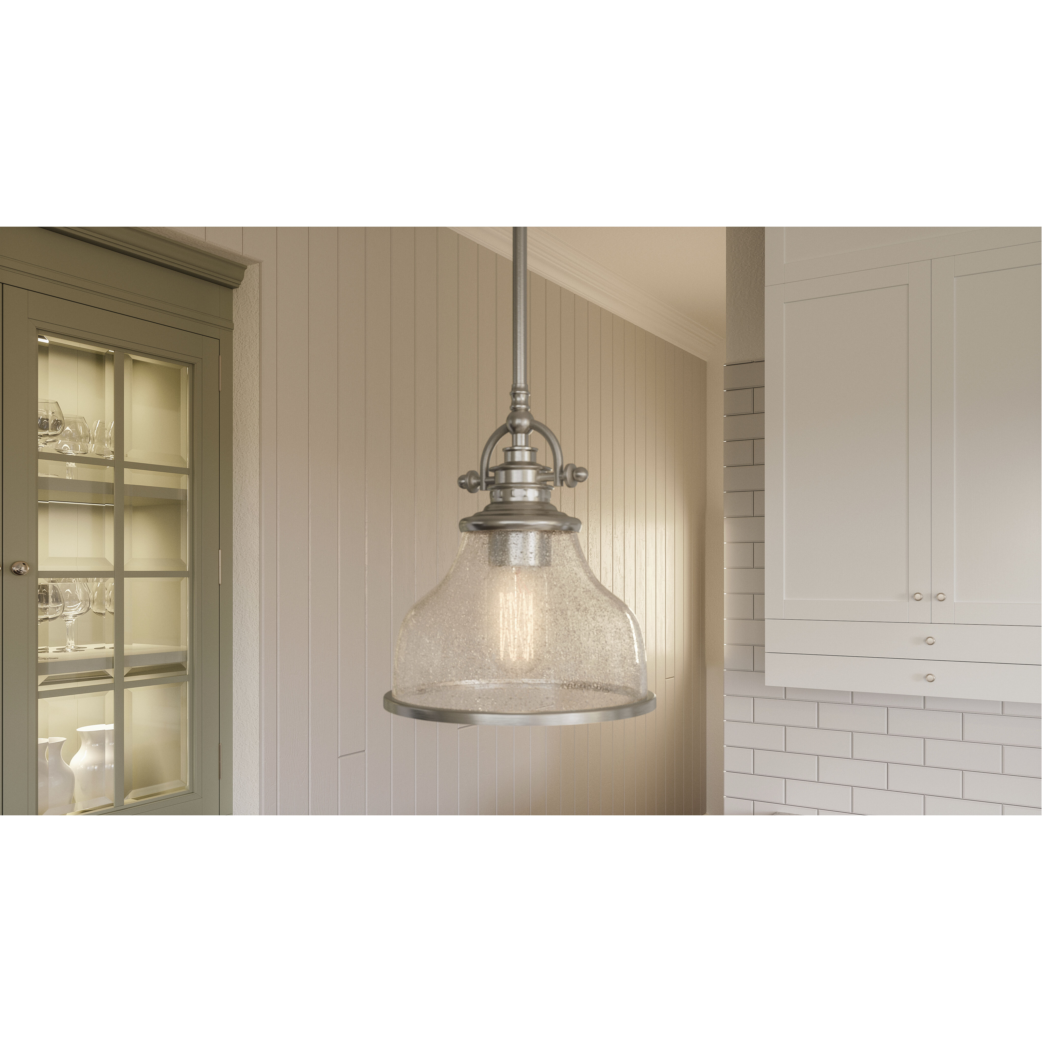 Grant 1 Light 8 inch Brushed Nickel Mini Pendant Ceiling Light