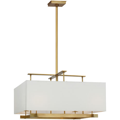 Ray Booth Jase LED 34.5 inch Antique Brass Hanging Shade Ceiling Light, Extra Large