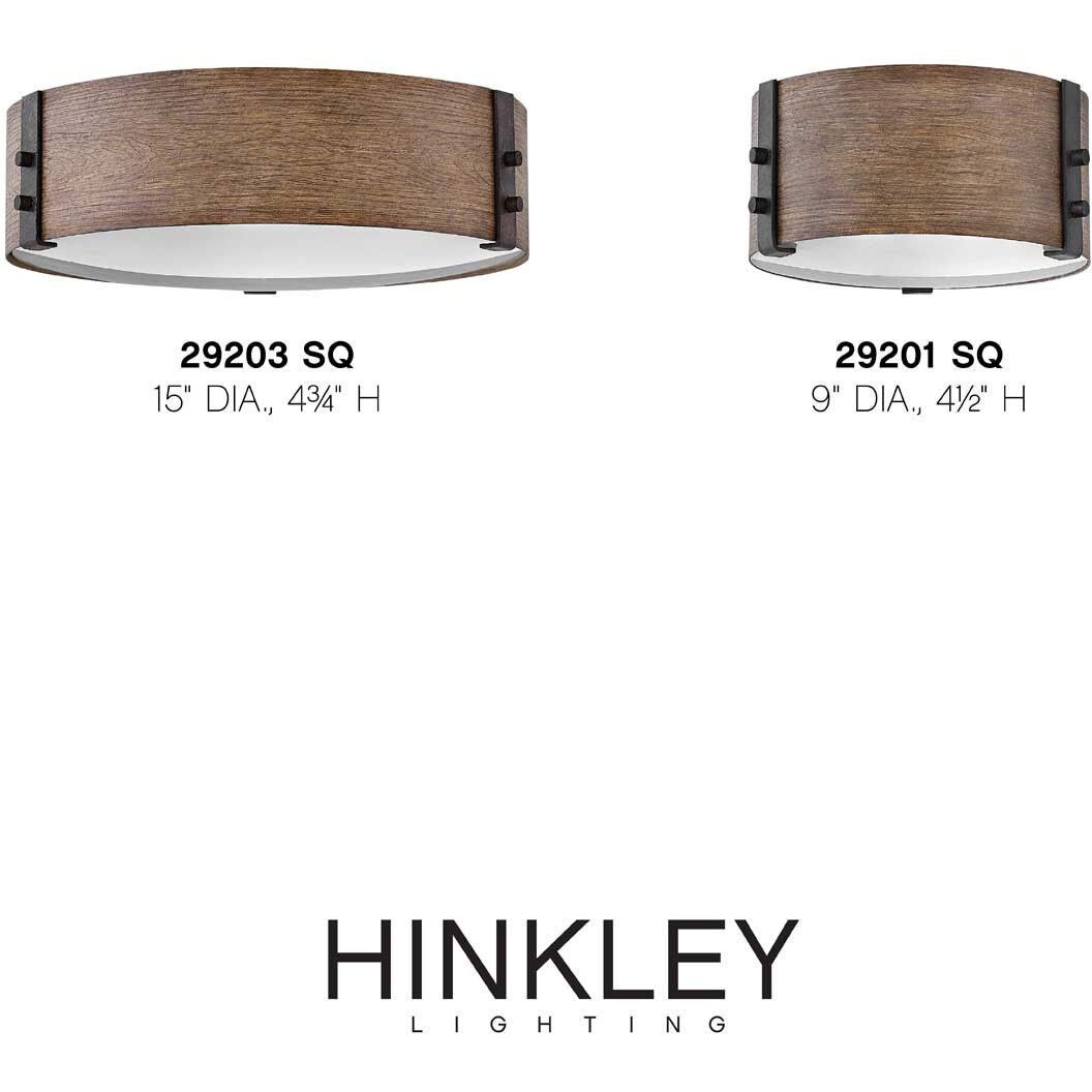 Open Air Sawyer 3 Light 15 inch Sequoia with Iron Rust Outdoor Flush Mount in Non-LED