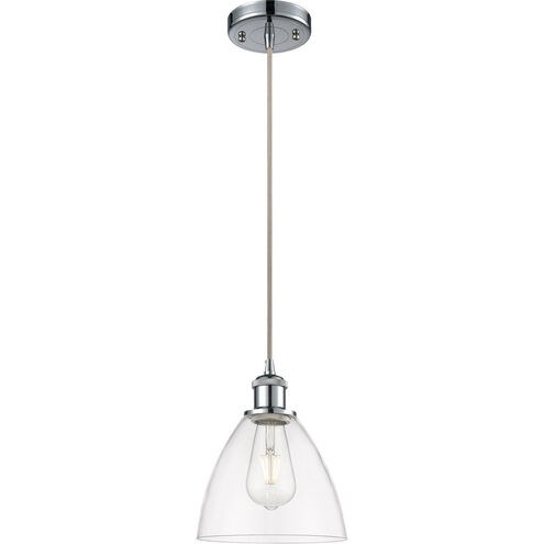 Ballston Dome 1 Light 8 inch Polished Chrome Mini Pendant Ceiling Light in Clear Glass