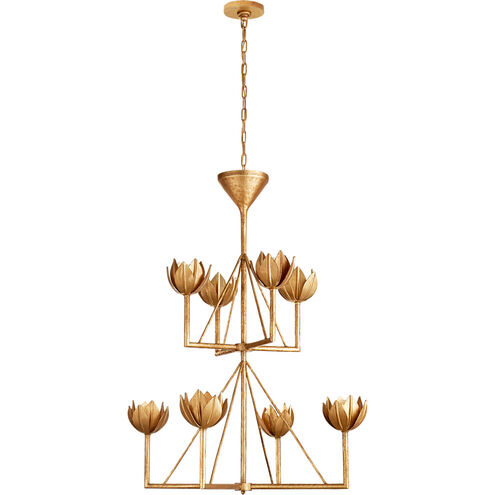 Julie Neill Alberto 8 Light 35.5 inch Antique Gold Leaf Two Tier Chandelier Ceiling Light, Medium