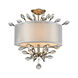 Tracy 3 Light 19 inch Aged Silver Semi Flush Mount Ceiling Light