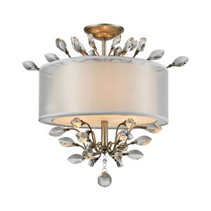 Tracy 3 Light 19 inch Aged Silver Semi Flush Mount Ceiling Light