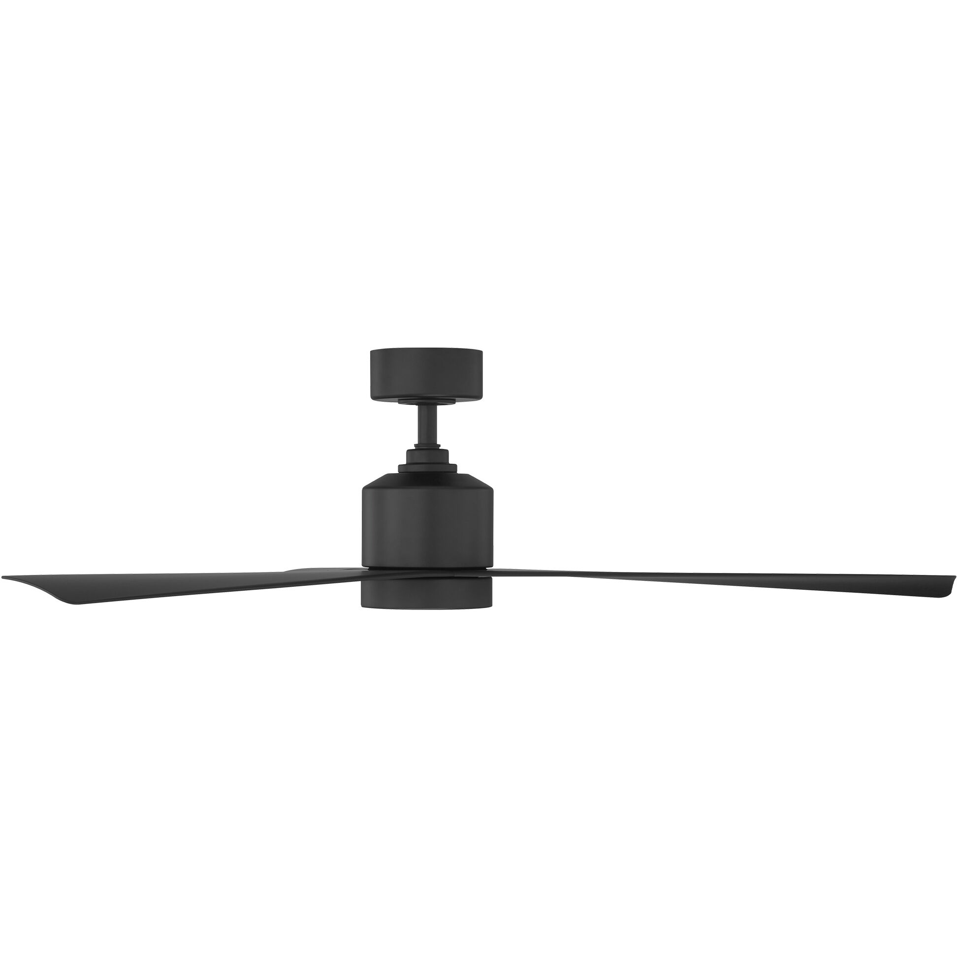 Lotus 54 inch Matte Black Downrod Ceiling Fan in 3000K