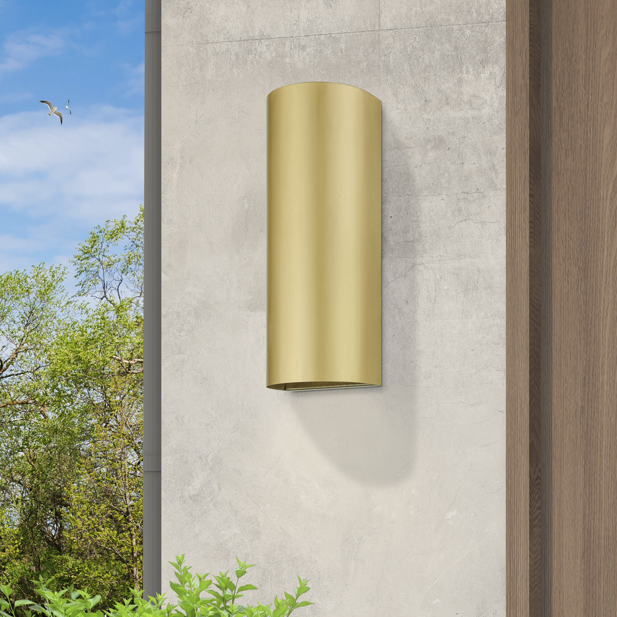 Bond 1 Light 14 inch Satin Gold Outdoor / Indoor  Sconce, Large
