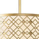 Ziggy 2 Light 16 inch Laquered Gold Pendant Ceiling Light in Lacquered Gold, Large