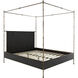 Reese Cerused Forest Black and Dark Antique Brass King Bed