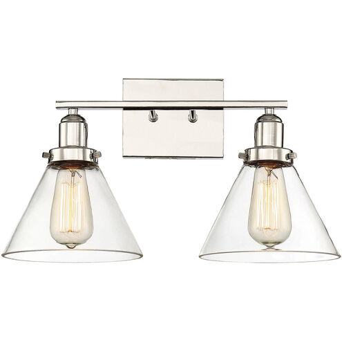 Drake 2 Light 17.75 inch Polished Nickel Bathroom Vanity Light Wall Light, Essentials