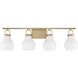 Mansfield 4 Light 34 inch Champagne Gold Vanity Light Wall Light