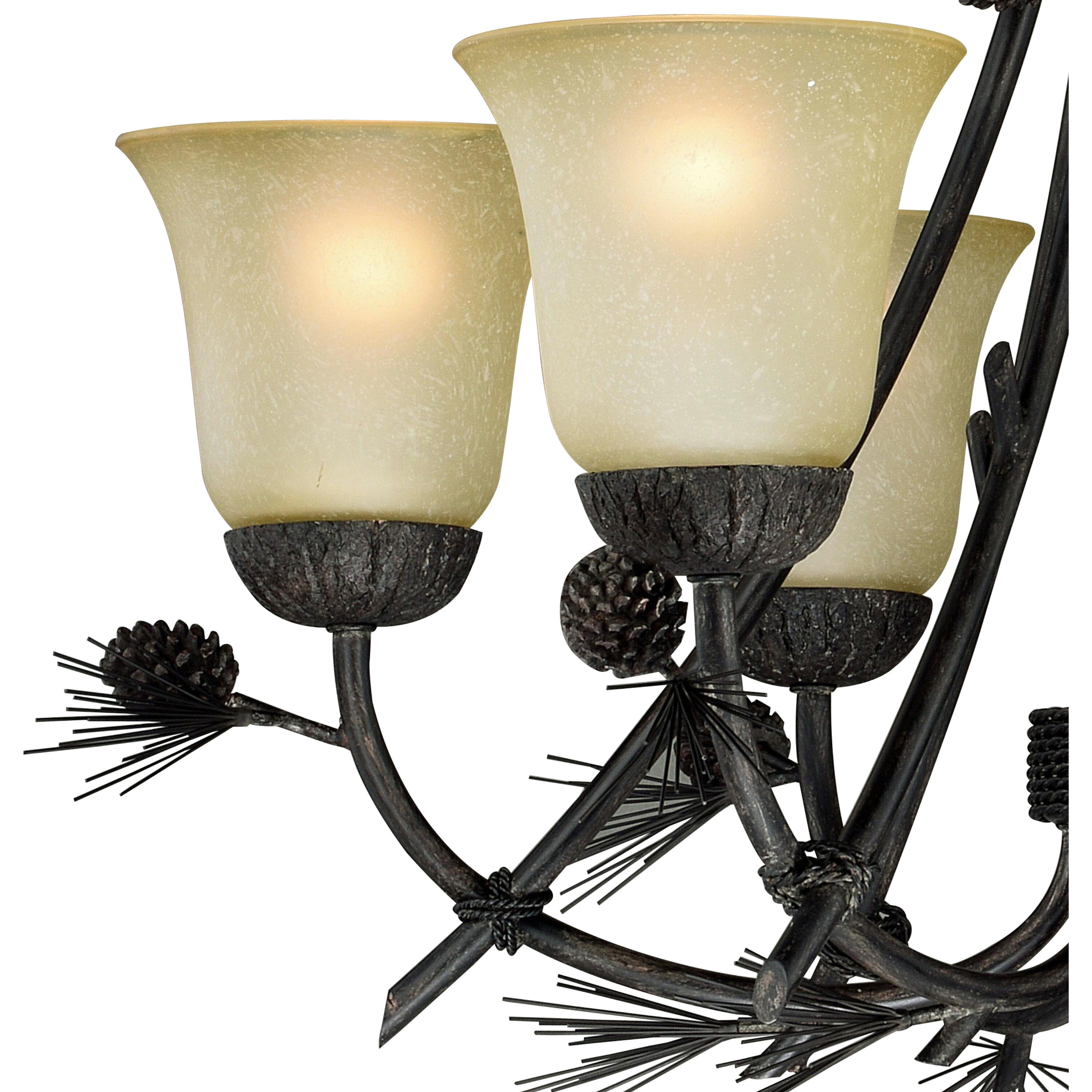 Sierra LED 27 inch Black Walnut Chandelier Ceiling Light