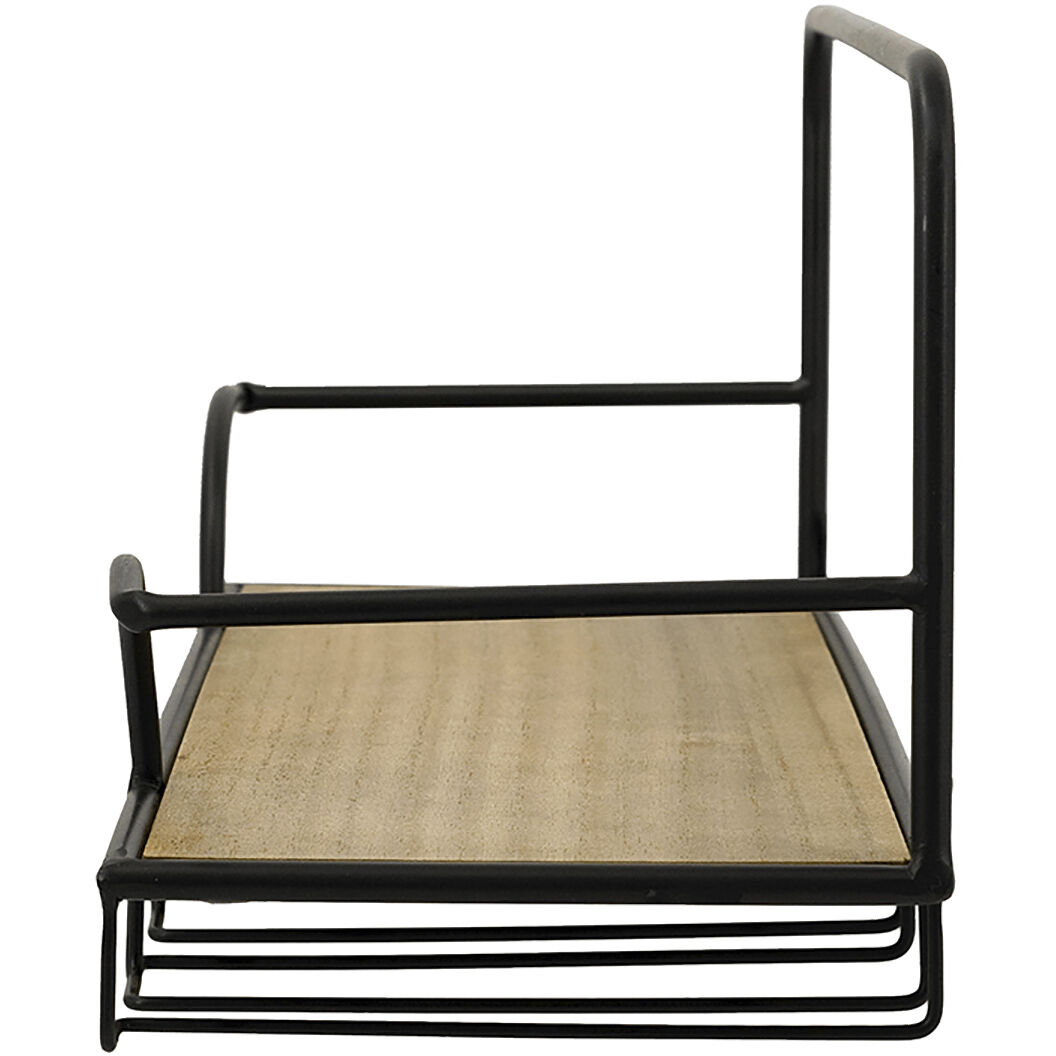 Anita 24 inch Brown/Black Wall Mounted Shelf