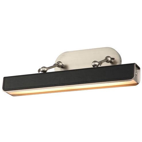 Valise Picture 18 watt 22 inch Aged Nickel and Tuxedo Leather Picture Light Wall Light