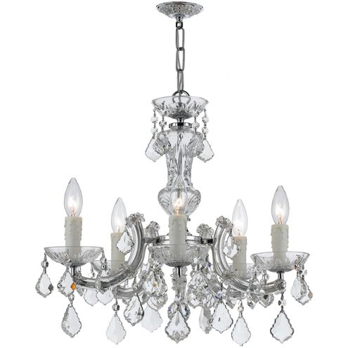 Maria Theresa 5 Light 20 inch Polished Chrome Chandelier Ceiling Light in Clear Hand Cut