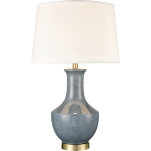 Nina Grove 28 inch 150.00 watt Blue with Antique Brass Table Lamp Portable Light
