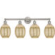 Edison Preston 4 Light 33.25 inch Brushed Satin Nickel Bath Vanity Light Wall Light in Mercury