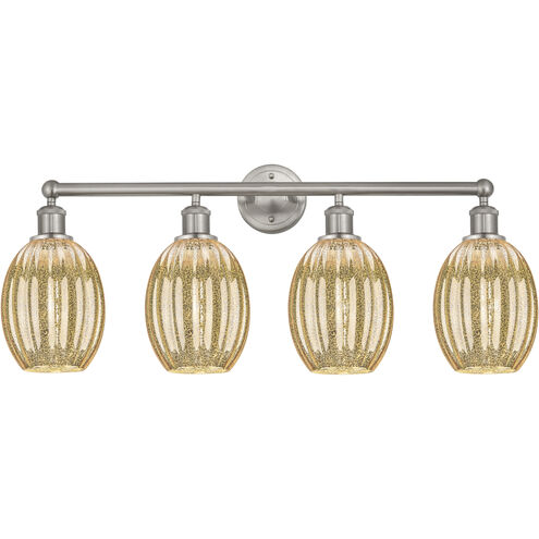 Edison Preston 4 Light 33.25 inch Brushed Satin Nickel Bath Vanity Light Wall Light in Mercury
