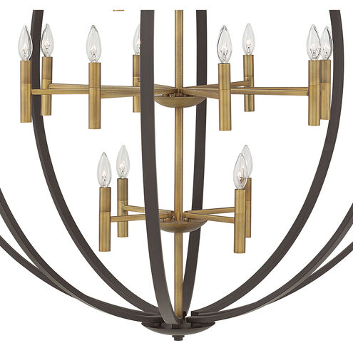 Euclid LED 44 inch Spanish Bronze with Heirloom Brass Indoor Chandelier Ceiling Light