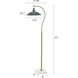 Penelope 61 inch 60 watt White Marble and Polished Brass Floor Lamp Portable Light