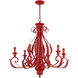 Valencia 6 Light 35 inch Shiny Red Large Chandelier Ceiling Light