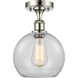 Ballston Athens LED 8 inch Polished Nickel Semi-Flush Mount Ceiling Light in Clear Glass
