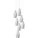 Posh 7 Light 13 inch Silver Multi-Drop Pendant Ceiling Light