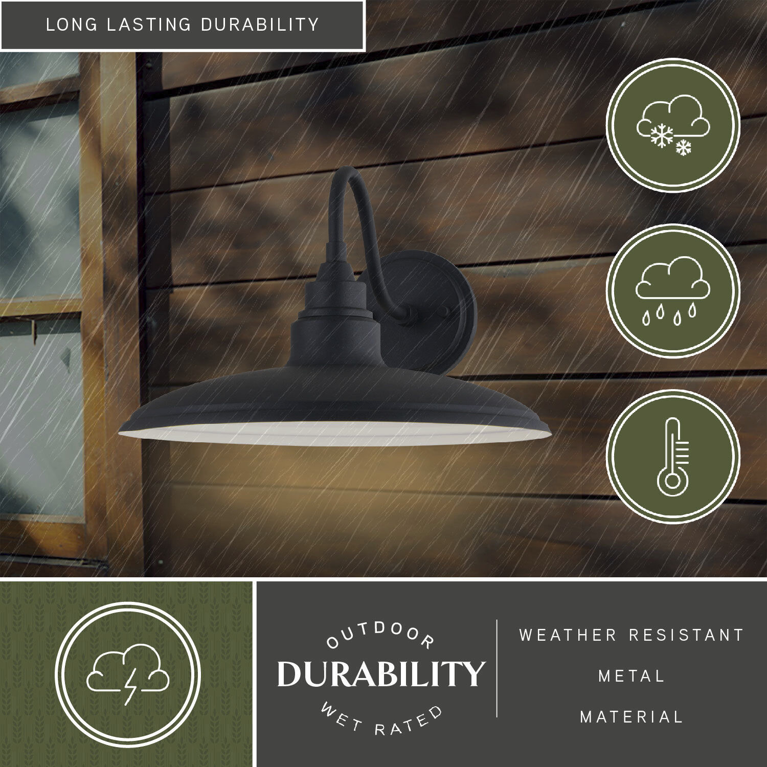 Tucson LED 8.5 inch Textured Black and Glossy White Outdoor Wall