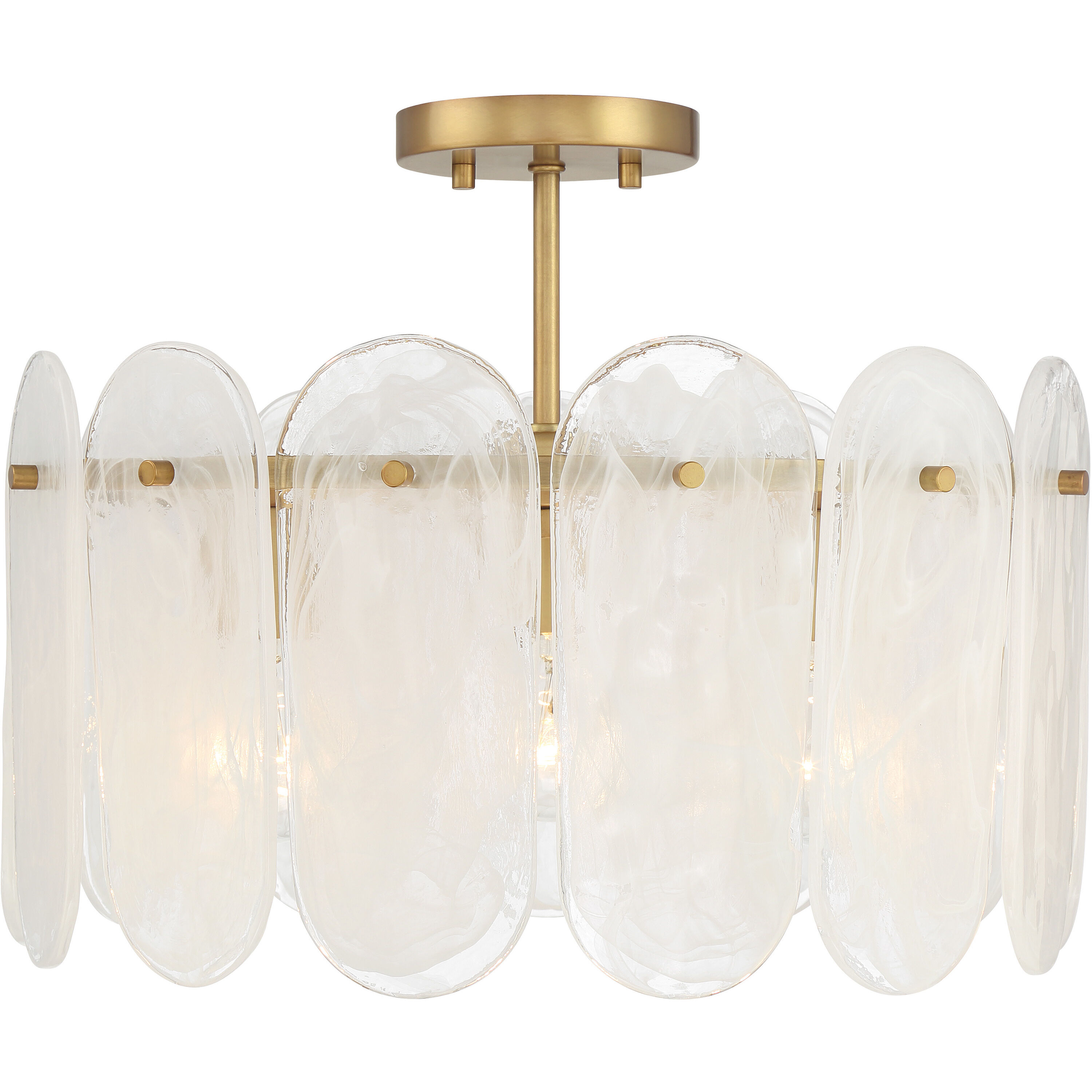 Oldmill 3 Light 18.25 inch Legacy Brass Semi Flush Ceiling Light
