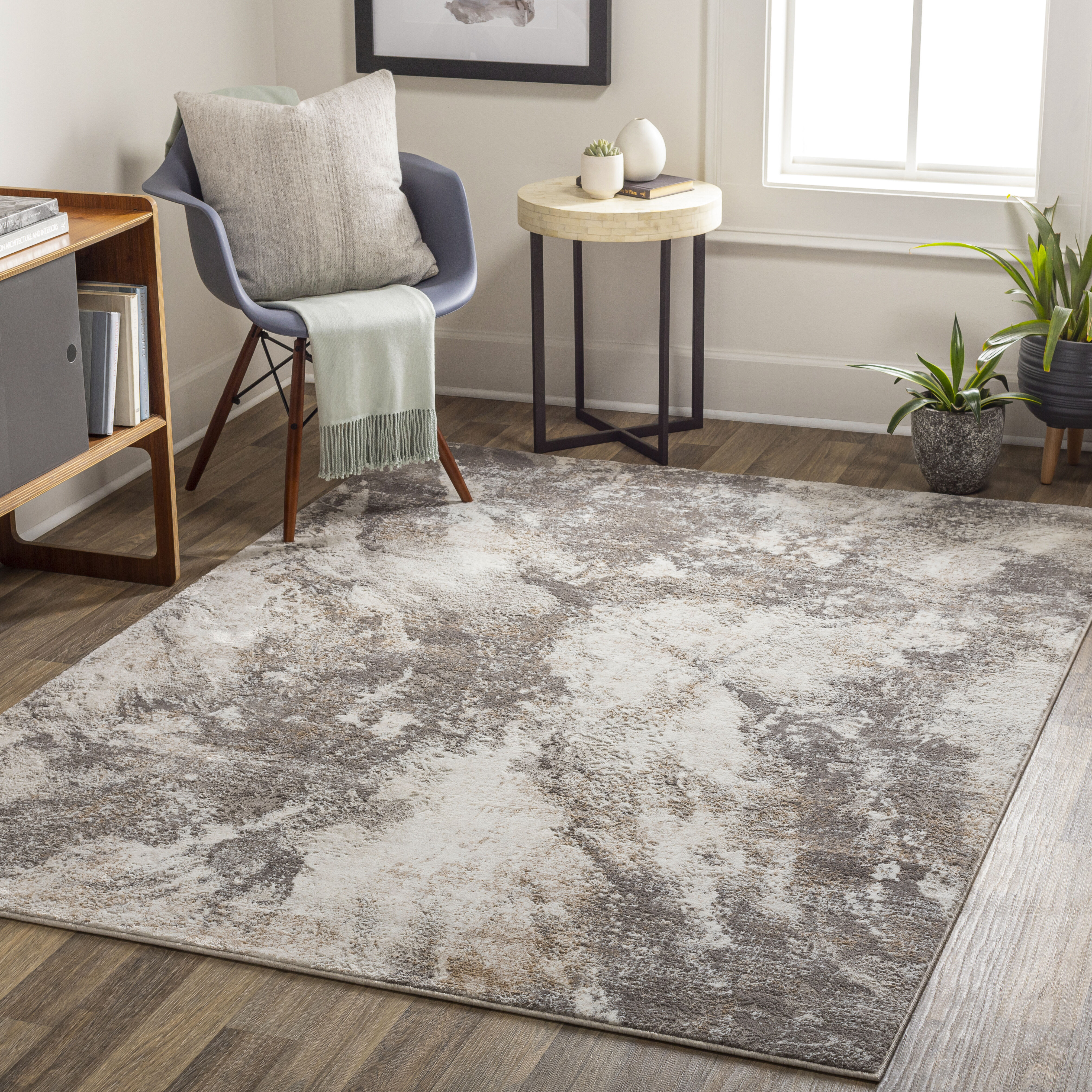 Allegro 120 X 94 inch Light Grey Rug, Rectangle