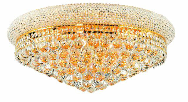 Primo 12 Light 24 inch Gold Flush Mount Ceiling Light in Royal Cut
