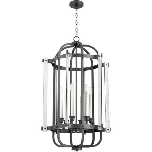 Two Tone 6 Light 21.5 inch Noir Entry Ceiling Light