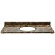 Malago 22 X 0.75 X 49 inch Dark Brown with Light Brown Vanity Top in Dark Emperador Marble, Custom-cut