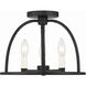 Abbott 3 Light 13.75 inch Black Semi Flush Ceiling Light