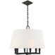 Chapman & Myers Square Tube 6 Light 24 inch Bronze Hanging Shade Ceiling Light in Linen