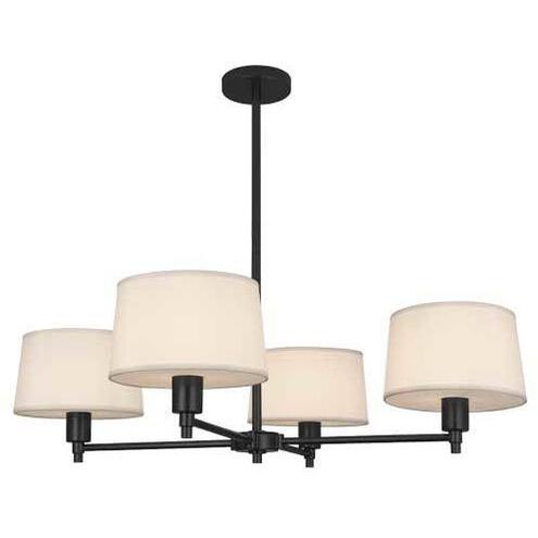 Real Simple 4 Light 15 inch Matte Black Powder Coat Chandelier Ceiling Light