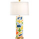 Jamie Merida 33 inch 100.00 watt Yellow/Blue/Orange/Green Glaze/Antique Gold Leaf Table Lamp Portable Light