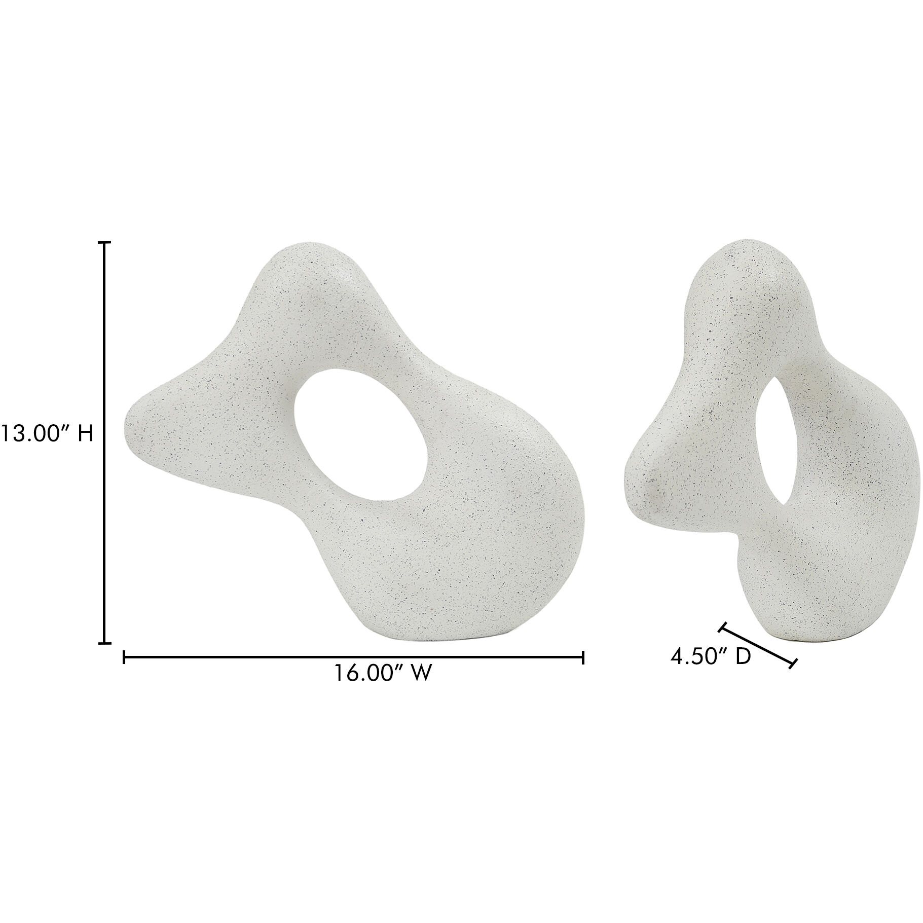 Motion 16 X 13 inch Sculpture in Flecked Stone, Ecomix