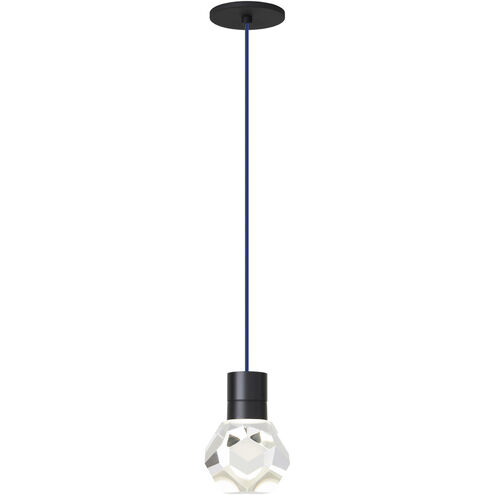 Sean Lavin Kira LED Black Pendant Ceiling Light in LED 90 CRI 2200K-3000K, Blue Cord, Integrated LED