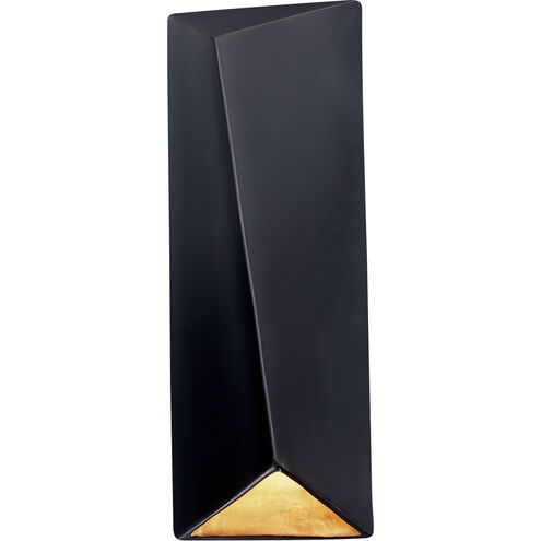 Ambiance LED 6 inch Hammered Iron with Champagne Gold ADA Wall Sconce Wall Light in Hammered Iron and Champagne Gold, Closed Top Fixture, Diagonal