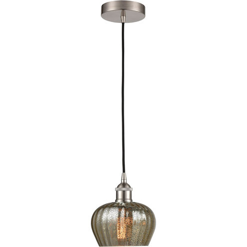 Edison Fenton LED 7 inch Brushed Satin Nickel Mini Pendant Ceiling Light