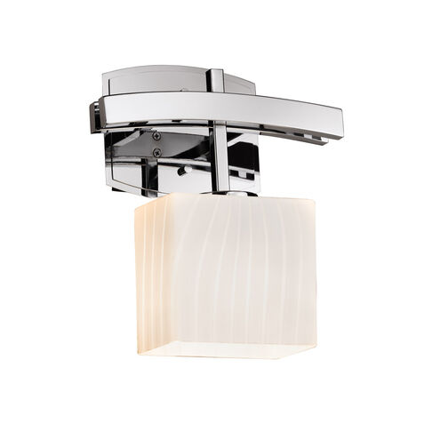 Fusion Wall Sconce Wall Light in Polished Chrome, Rectangle, Incandescent, Ribbon Fusion