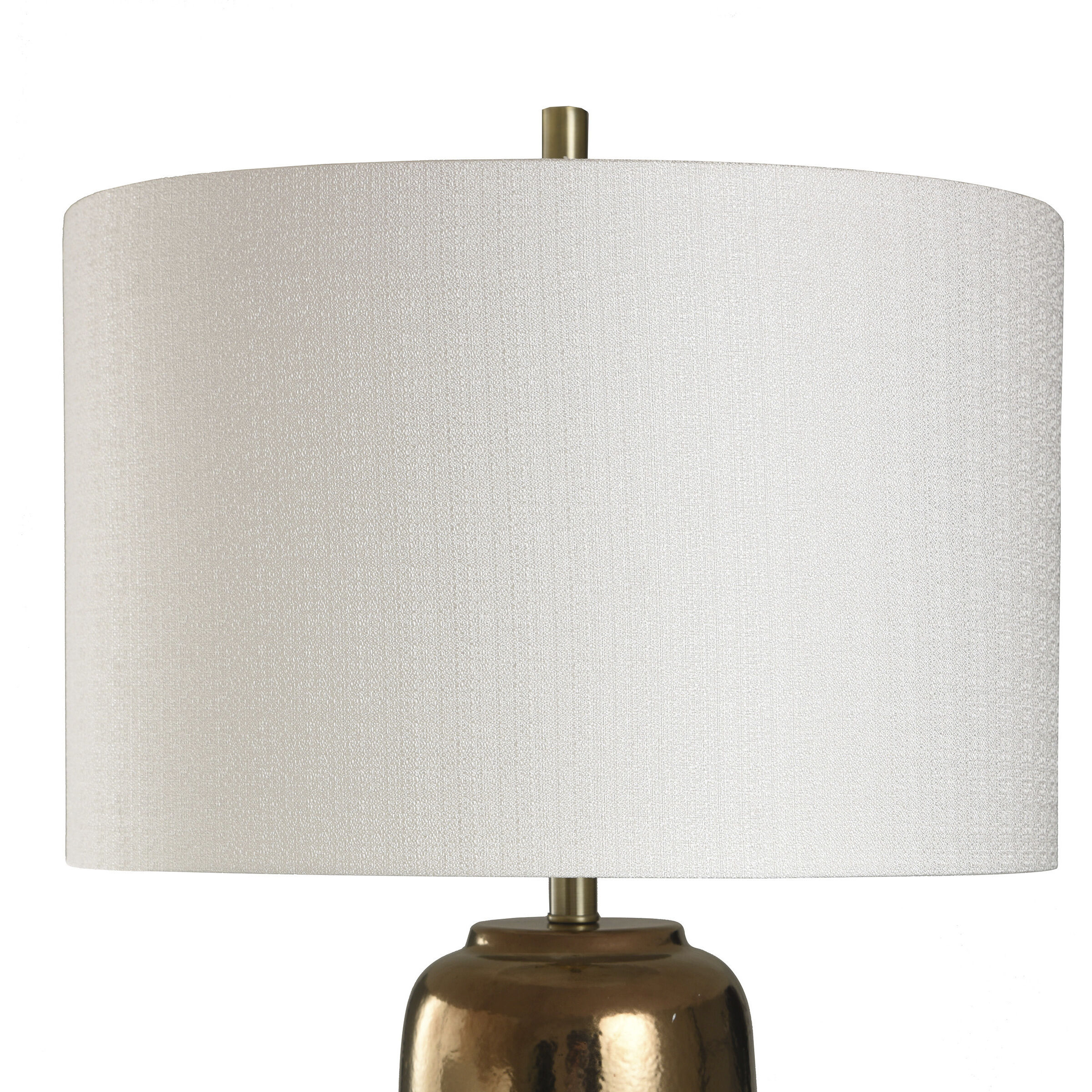 Signature 41 inch 100 watt White Gray and Gold Table Lamp Portable Light