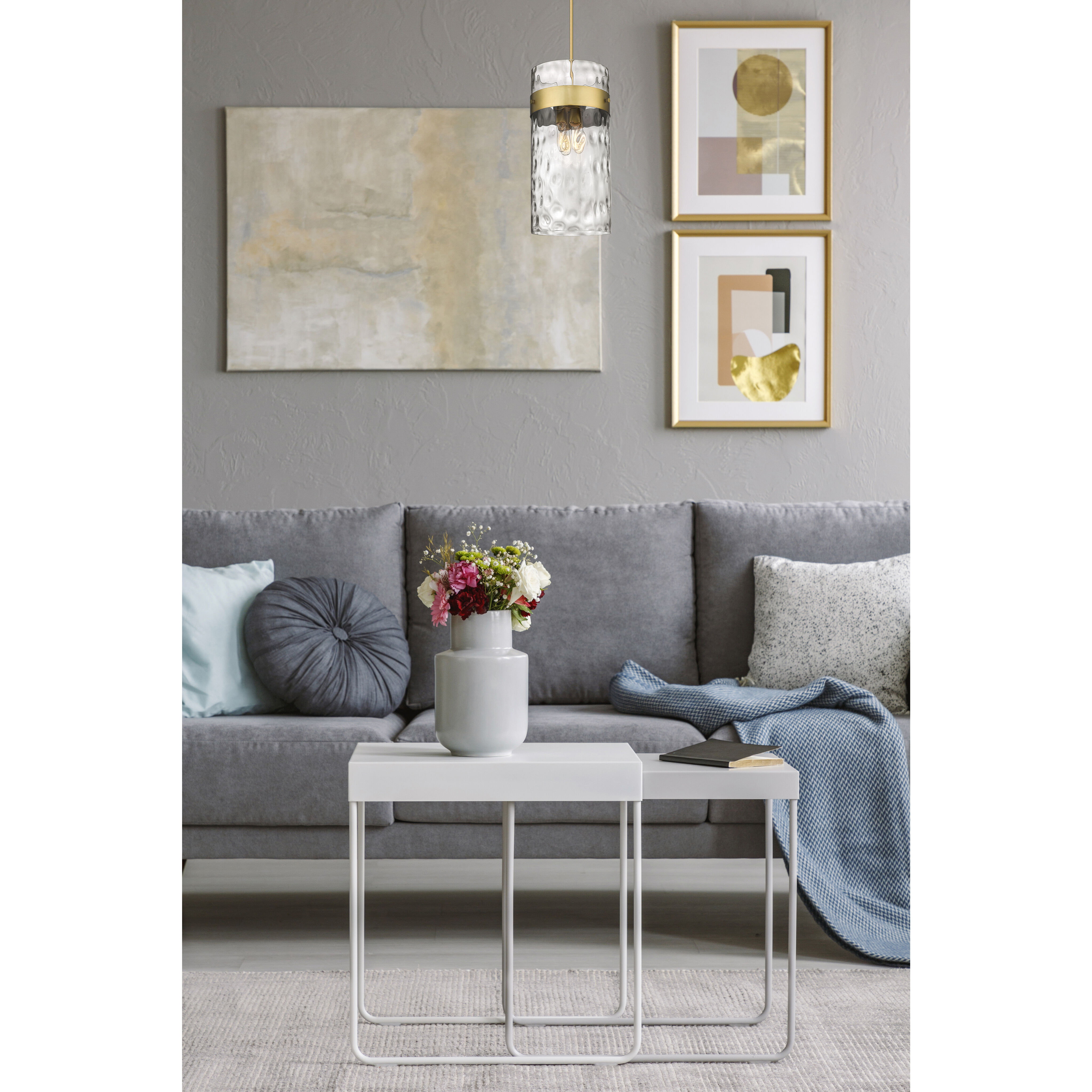 Fontaine 4 Light 13 inch Rubbed Brass Pendant Ceiling Light in Rubbed Bronze