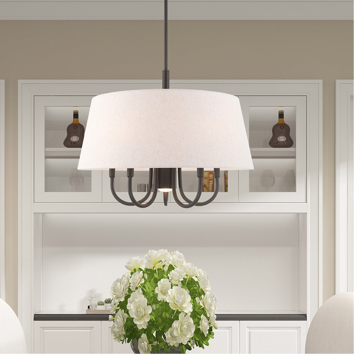 Belclaire 6 Light 24 inch English Bronze Pendant Chandelier Ceiling Light