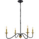 Rohan 4 Light 30 inch Matte Black and Brass Chandelier Ceiling Light in Brass and Black