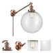 XX-Large Beacon 20 inch 100 watt Antique Copper Swing Arm Wall Light in Seedy Glass, Franklin Restoration