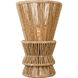 Chapman & Myers Antigua LED 10.25 inch Antique-Burnished Brass and Natural Abaca Sconce Wall Light, Medium