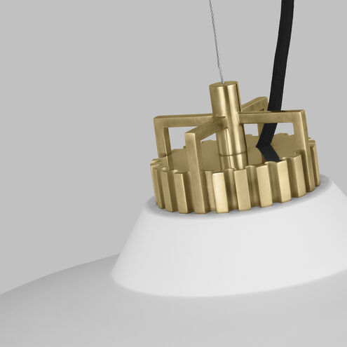 Sean Lavin Forge LED 18 inch Natural Brass Line-Voltage Pendant Ceiling Light in Matte White