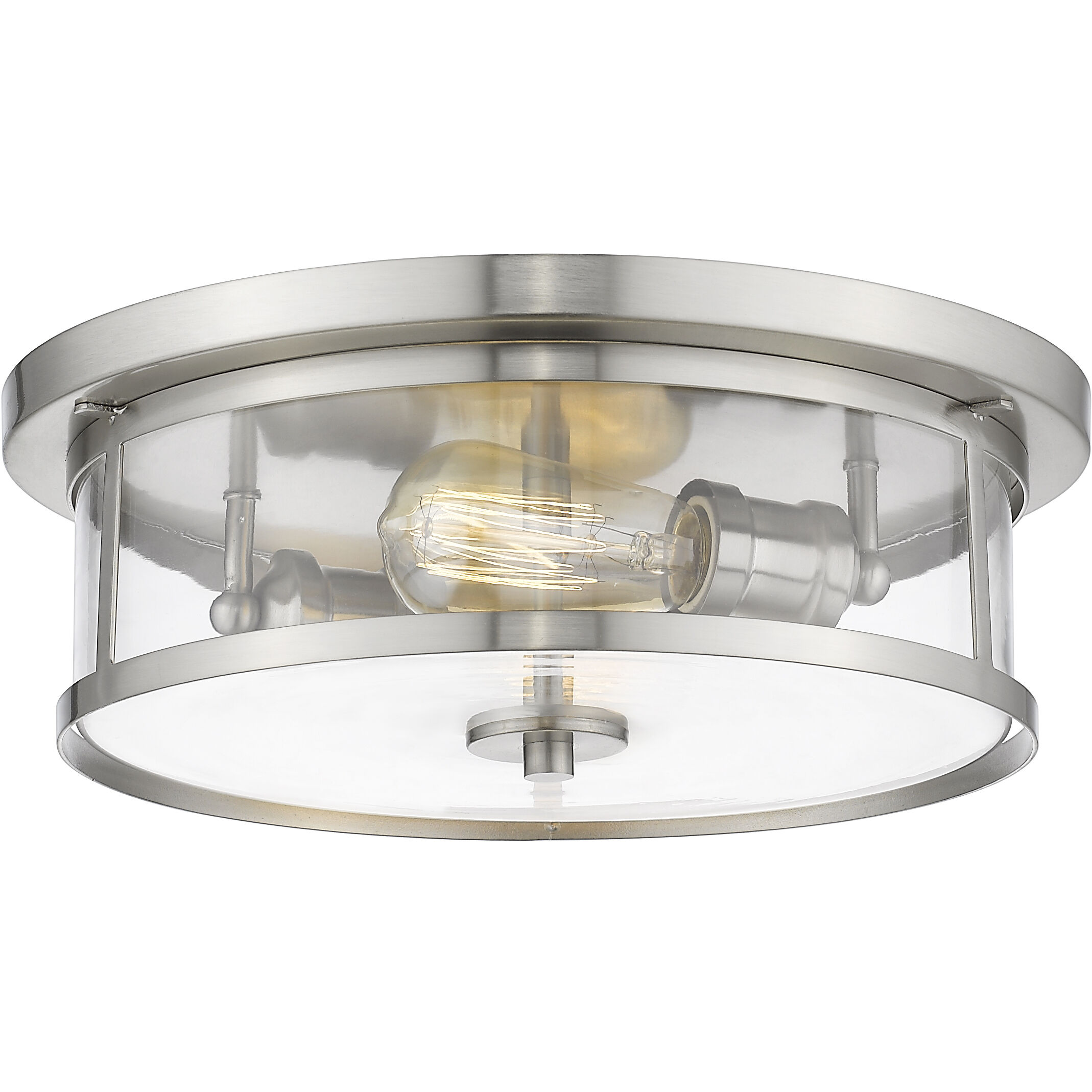 Savannah 2 Light 13.75 inch Brushed Nickel Flush Mount Ceiling Light