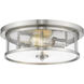 Savannah 2 Light 13.75 inch Brushed Nickel Flush Mount Ceiling Light